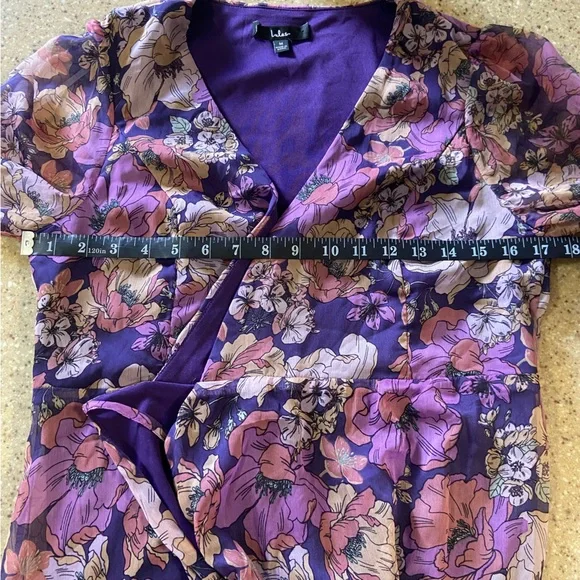 NWOT Lulus Feeling Sweet Purple Floral Print Long Sleeve Wrap Maxi Dress - Picture 8 of 12